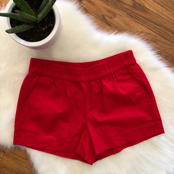 NWOT red woven J. Crew shorts - Picture 1 of 4